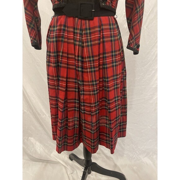 Vintage 50s/60s  red buffalo Plaid dress, Jacket and Belt Julie Clark - Picture 2 of 8